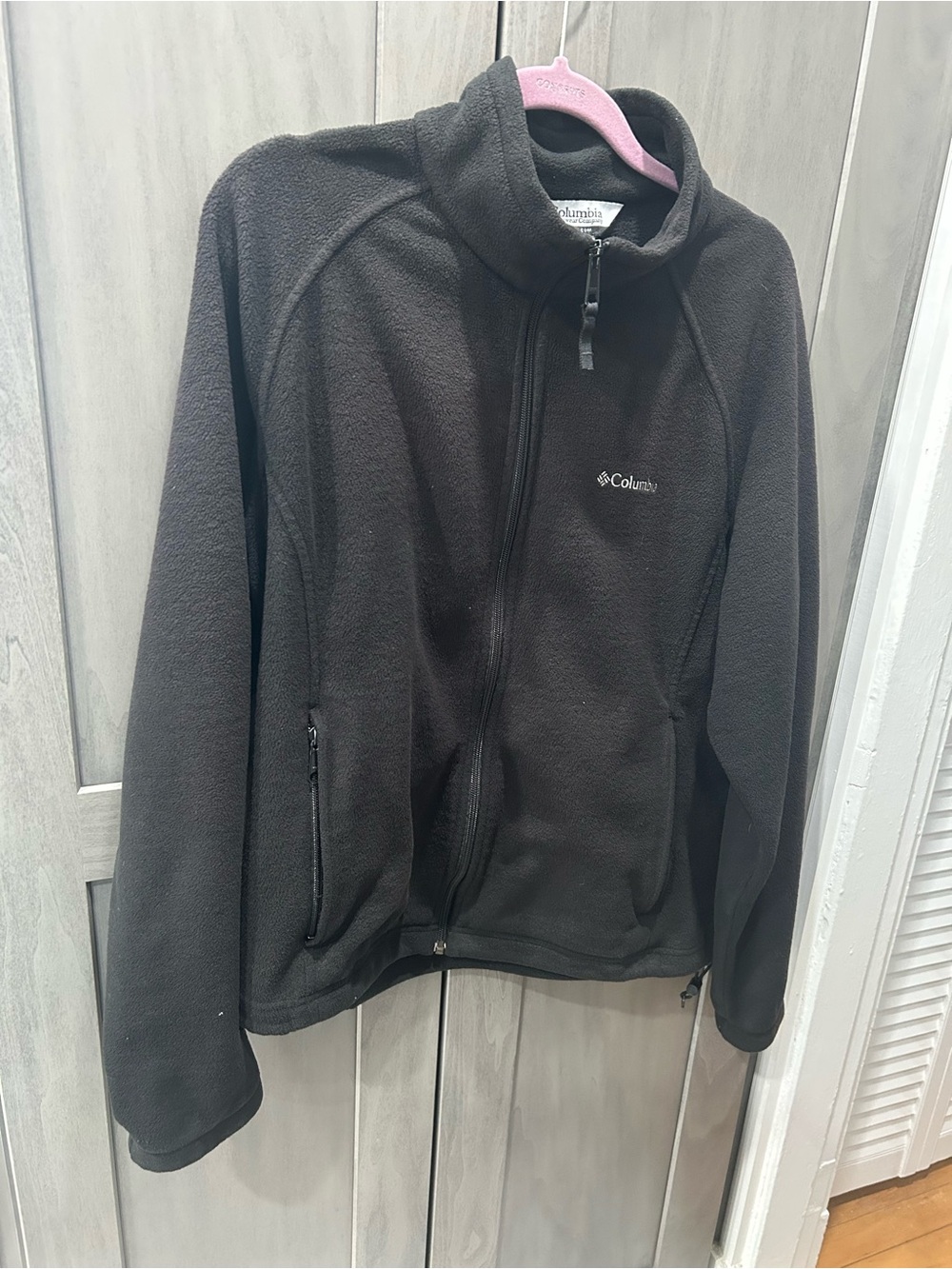 Columbia Women’s Black Lightweight Fleece Zip-Up Jacket. XL